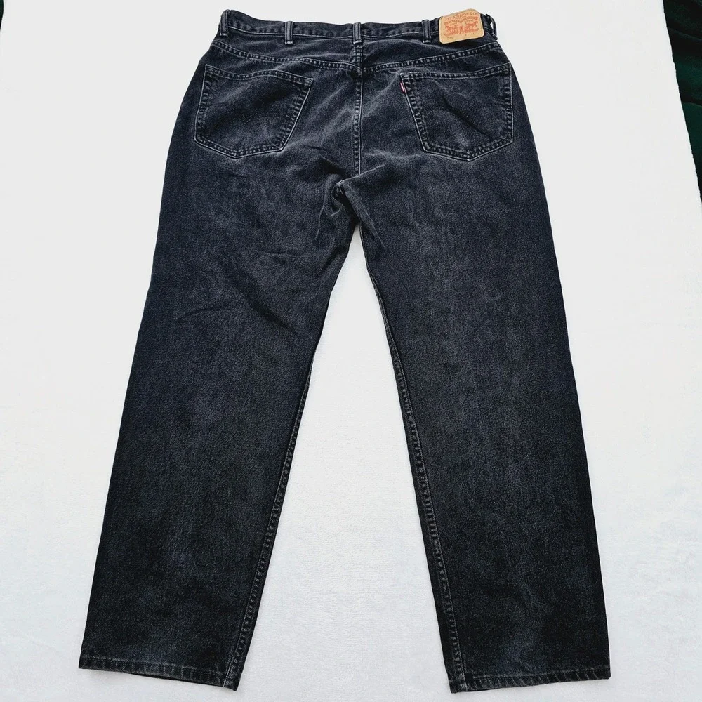 Levi's 550 Relaxed Fit Jeans Mens‎ 42x32 Black Denim Tapered Leg 90s Grunge